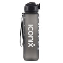 Iconix The Classic Motivational Time Marker Water Bottle – Black water bottle Iconix