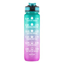 Iconix The Classic Motivational Time Marker Water Bottle – Turquoise and Purple water bottle Iconix