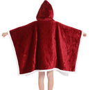 Kids 2 in 1 Ruby Red Hooded Poncho Blanket Kids Blanket Hoodies Iconix