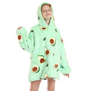 Kids Avocado Oversized Plush Blanket Hoodie Kids Blanket Hoodies Iconix