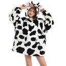 Kids Cheeky Cow Oversized Plush Blanket Hoodie Kids Blanket Hoodies Iconix