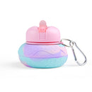 Kids Collapsible Silicone Water Bottle - Purple and Blue Doughnut Iconix