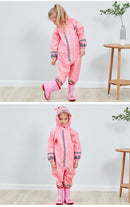 Kids One Piece Animal Raincoat - Pink Rabbit Iconix