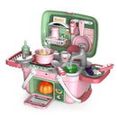 Kids Pretend Basket Playset - Pink Kitchen Pretend Play Toys Iconix