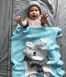 Knitted Baby Bear Blanket Kids Iconix
