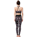 Ladies Black Fern Yoga Set Activewear | HK207 Leggings Iconix