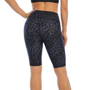 Ladies Blue Leopard Bike Shorts with Pocket | UP52 Women's Shorts Iconix