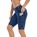 Ladies Blue Splash Bike Shorts with Pocket | UP55 Women's Shorts Iconix