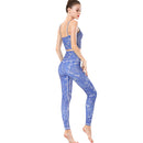 Ladies Blue Treed Yoga Set Activewear | HK247 leggings Iconix