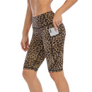 Ladies Leopard Print Bike Shorts with Pocket | UP50 Women's Shorts Iconix