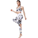 Ladies White and Grey Prism Yoga Set Activewear | HK212 Leggings Iconix