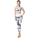 Ladies White and Grey Prism Yoga Set Activewear | HK212 Leggings Iconix