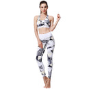 Ladies White and Grey Prism Yoga Set Activewear | HK212 Leggings Iconix