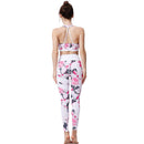 Ladies White Floral Yoga Set Activewear | HK211 Leggings Iconix
