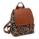 Leopard Print PU Leather Backpack womens bags Iconix