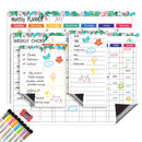 Magnetic Tropical Monthly and Weekly Planner Set Kitchen Iconix