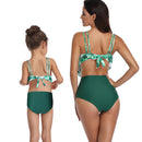 Matching Mom or Daughter Green Leaf Tone Two-Piece Bikini matching bikinis Iconix