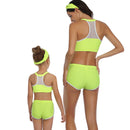 Matching Mom or Daughter Green Neon Two-Piece Bikini matching bikinis Iconix