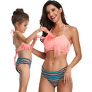 Matching Mom or Daughter Peach Striped Two-Piece Bikini matching bikinis Iconix