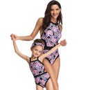 Matching Mom or Daughter Pink Floral Print One-Piece Swimwear matching bikinis Iconix