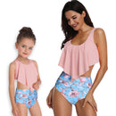 Matching Mom or Daughter Soft Pink and Blue Floral Two-Piece Bikini matching bikinis Iconix