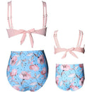 Mom and Daughter Matching Soft Pink and Blue Floral Two-piece Bikini Beauty & Fashion Iconix