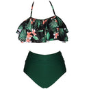 Mom or Daughter Black Tropical Frill Matching Bikini bikini Iconix