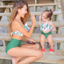 Mother or Daughter Matching Swimsuit - Green bikini Iconix
