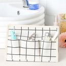 Multi Pockets Table Top Storage Organiser-Check Printed Storage & Organization Iconix
