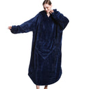 Navy Blue Oversized Floor-Length Body Blanket Hoodie Adult Blanket Hoodies Iconix