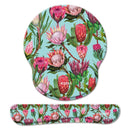 Pink Protea Mouse Pad with Wrist Support and Keyboard Wrist Support Set Mouse Pads Iconix