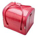 PU Leather 3-Layer Cosmetic Case Beauty & Fashion Iconix Crocodile Pink