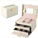 PU Leather Jewelry Storage Case Organizer with Drawers Beauty Iconix