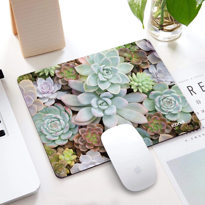 succulent mouse pad Rectangle Glowing Succulents Mouse Pad