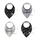 Set of four Baby Bibs with Dummy Holder Kids Iconix Black & White Feather