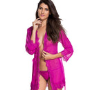 Sheer Lace Trim Purple Robe With Thong Purple -R80182-3 After Dark Iconix
