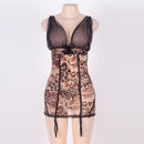 Stretch Lace And Denier Chemise-R70150-5P After Dark Iconix