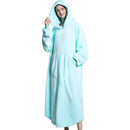 Teal Oversized Floor-Length Body Blanket Hoodie Adult Blanket Hoodies Iconix