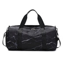 Women’s Black and White Marble Wet and Dry Gym Bag Gym Bags Iconix