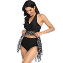 Women's Black and White Polka Flair Swimsuit Bikinis Iconix