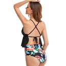 Women's Black Tropic Crossover Two-piece Bikini Bikini Iconix