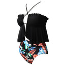 Women's Black Tropic Crossover Two-piece Bikini Bikini Iconix