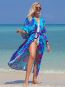 Women's Blue Paint Splash Beach Cover Up Beach Cover Ups Iconix