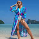 Women's Blue Paint Splash Beach Cover Up Beach Cover Ups Iconix
