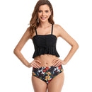 Women's Floral Bold Black Two-piece Bikini bikinis Iconix