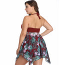 Women's Plus Size Red Beauty Flair Swimsuit Plus Size Swimwear Iconix