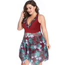 Women's Plus Size Red Beauty Flair Swimsuit Plus Size Swimwear Iconix