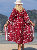 Women's Red Summer Rain Beach Cover Up Beach Cover Ups Iconix