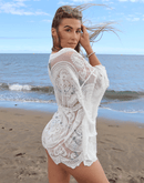 Women's Short White Sheek Beach Cover Up Beach Cover Ups Iconix