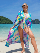 Women's Tie-Dye Rainbow Beach Cover Up Beach Cover Ups Iconix